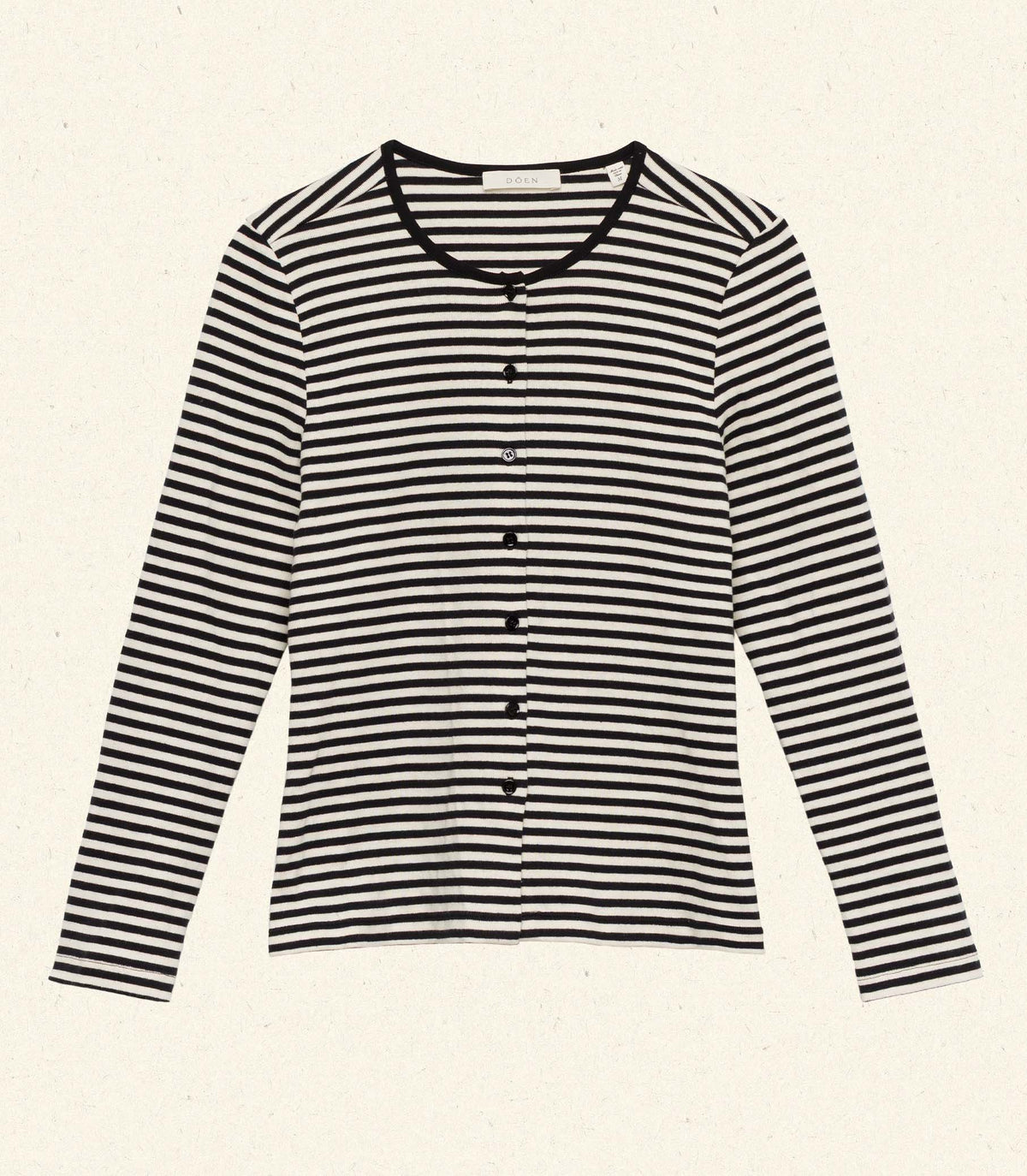 AMELIE TEE -- BLACK NANTUCKET STRIPE