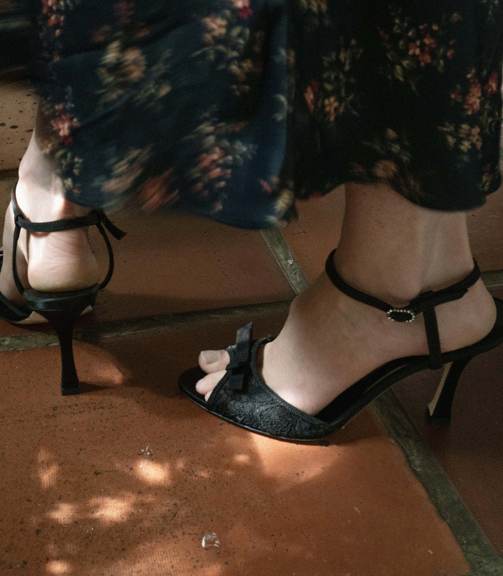 ARIANNA HIGH HEEL -- BLACK LACE