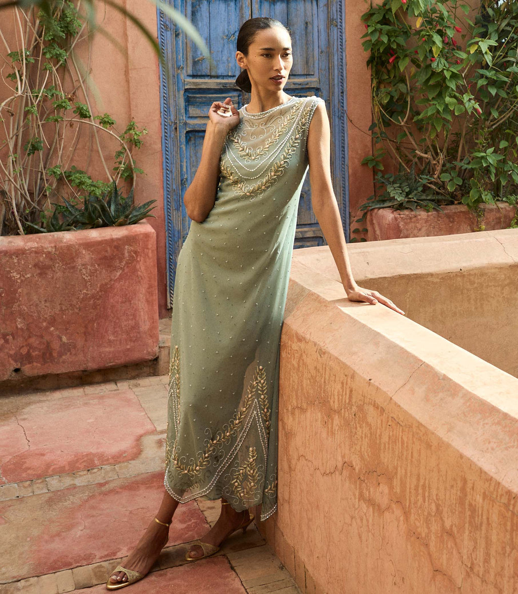 ARTEMISE DRESS -- SAGE