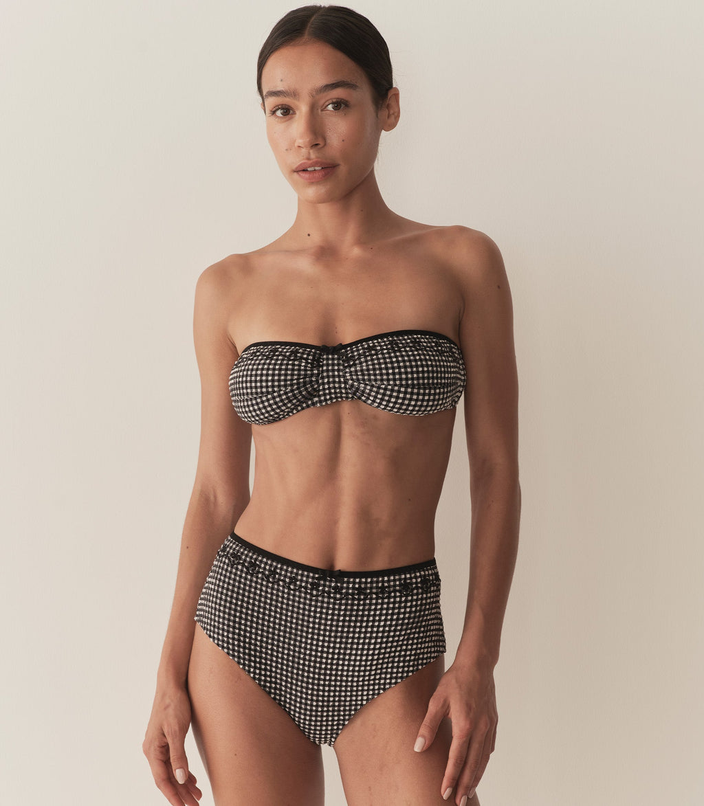 AZELINE BIKINI TOP -- LA MADDALENA GINGHAM