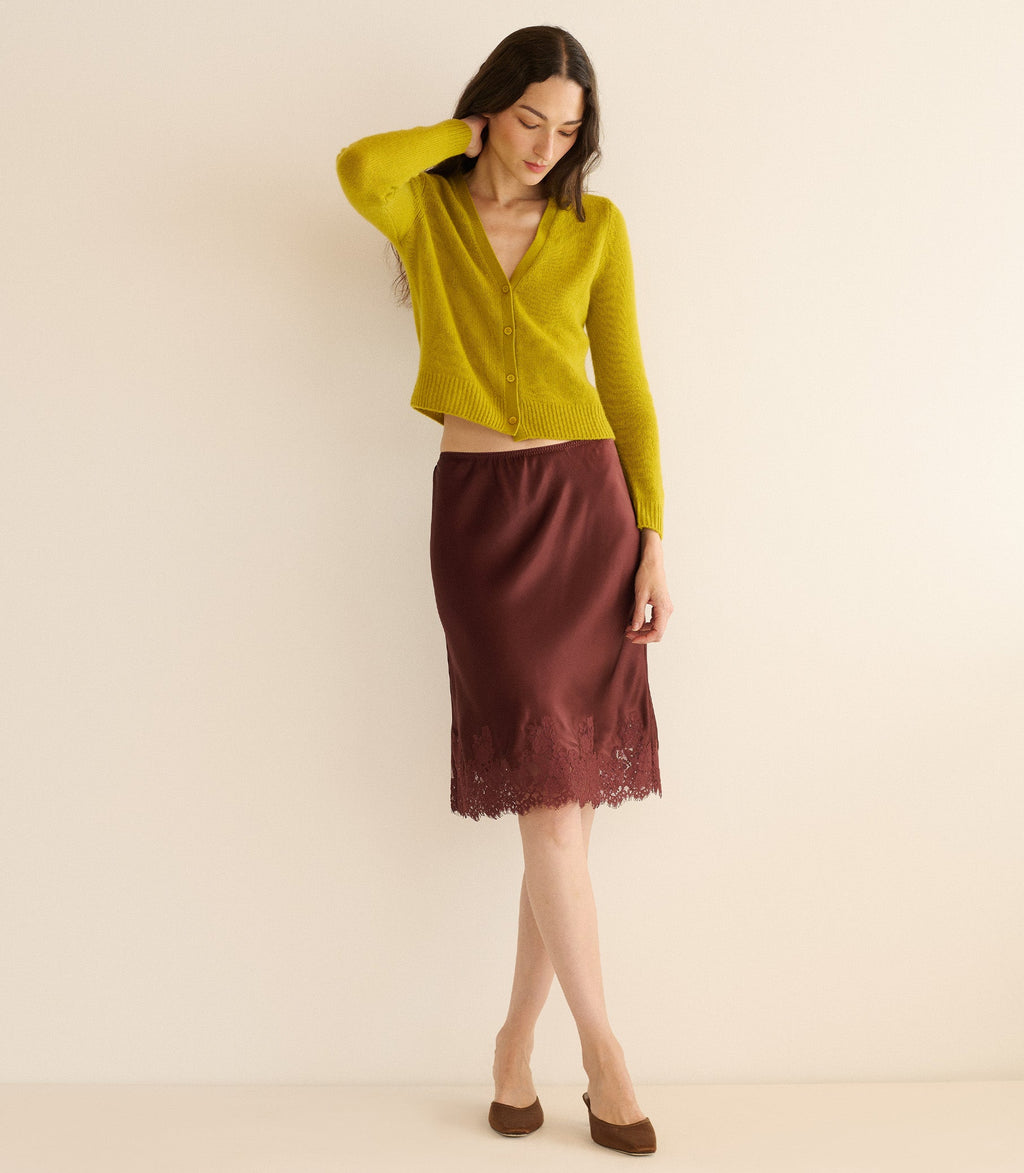 CAMERON CASHMERE CARDIGAN -- ANTIQUE MOSS
