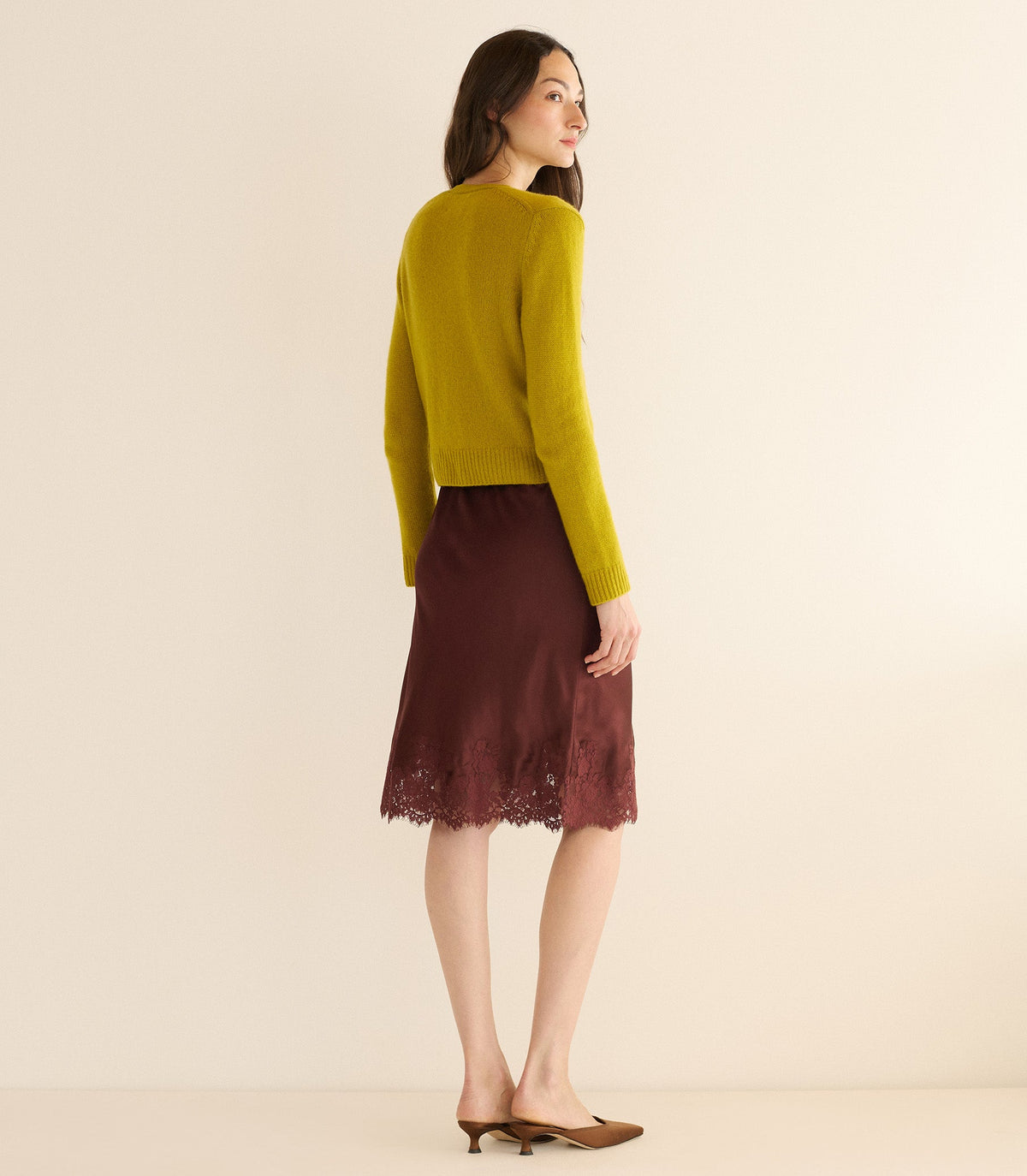 CAMERON CASHMERE CARDIGAN -- ANTIQUE MOSS