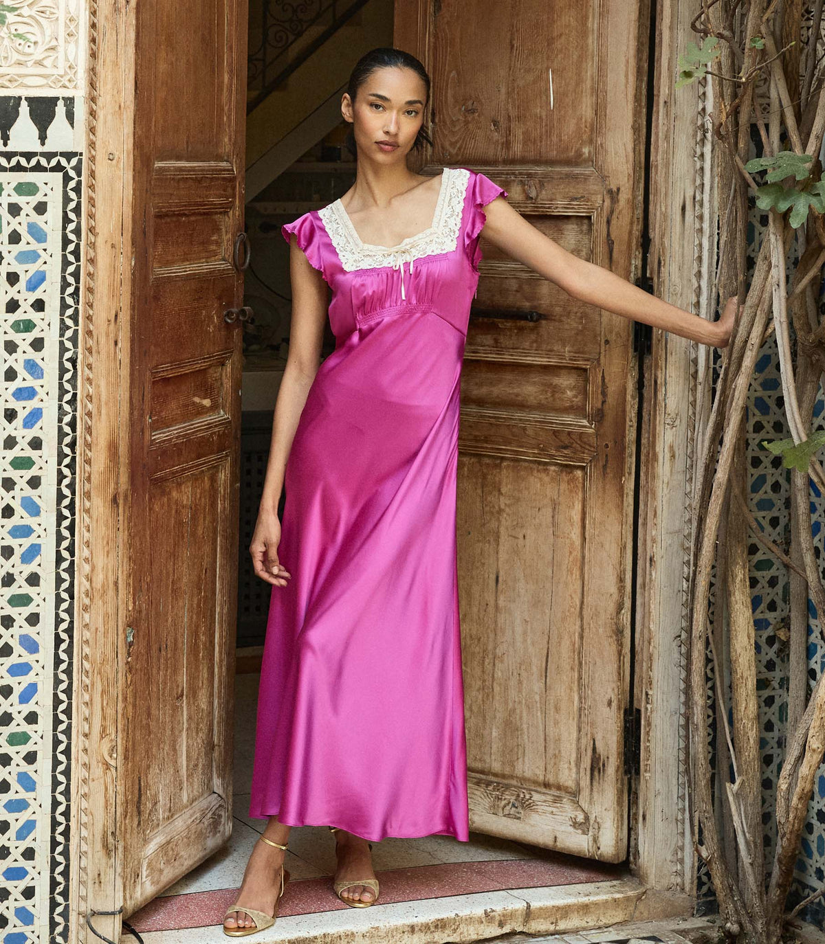 CORINA DRESS -- MAGENTA