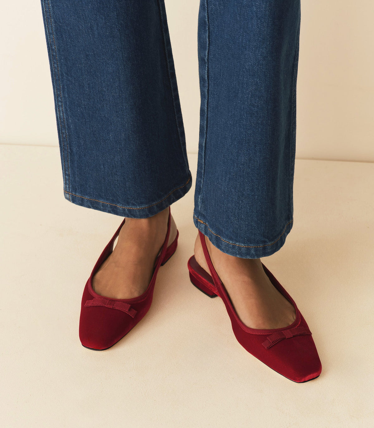 COSSIMA SLINGBACK -- RUBY VELVET