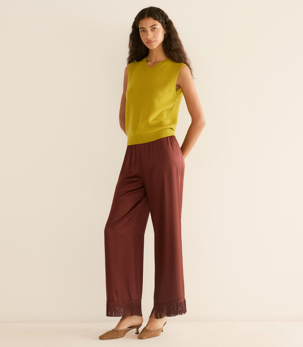 DAMIA CASHMERE VEST -- ANTIQUE MOSS