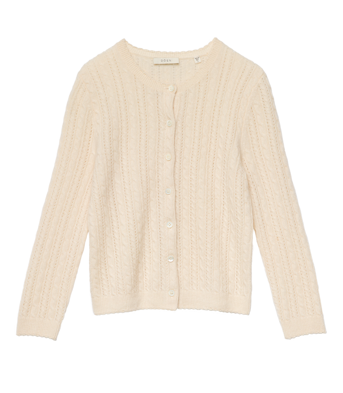 DANAE CASHMERE CABLE CARDIGAN -- DOGWOOD