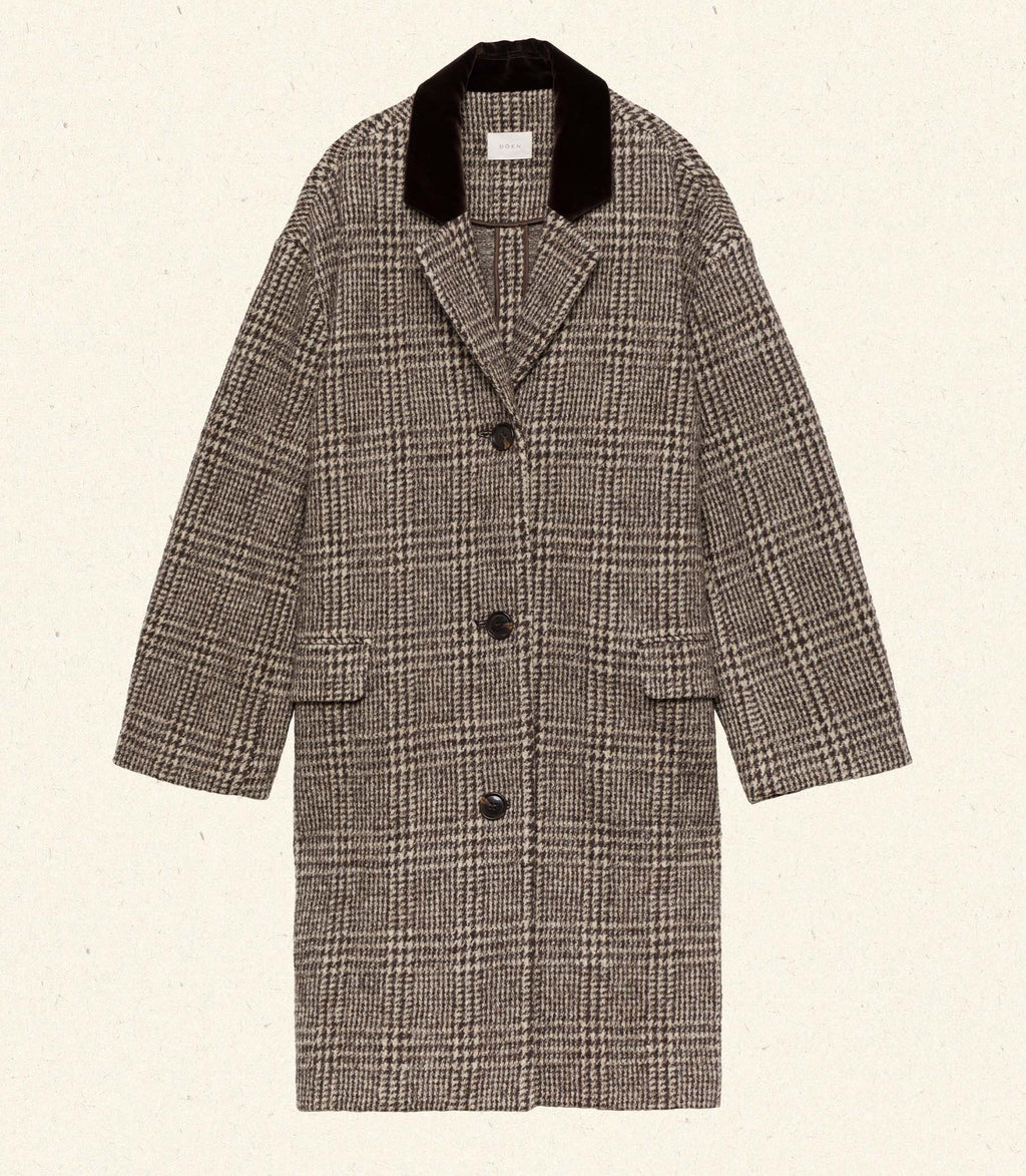 DOVER COAT -- LASCELLE HOUNDSTOOTH CHECK