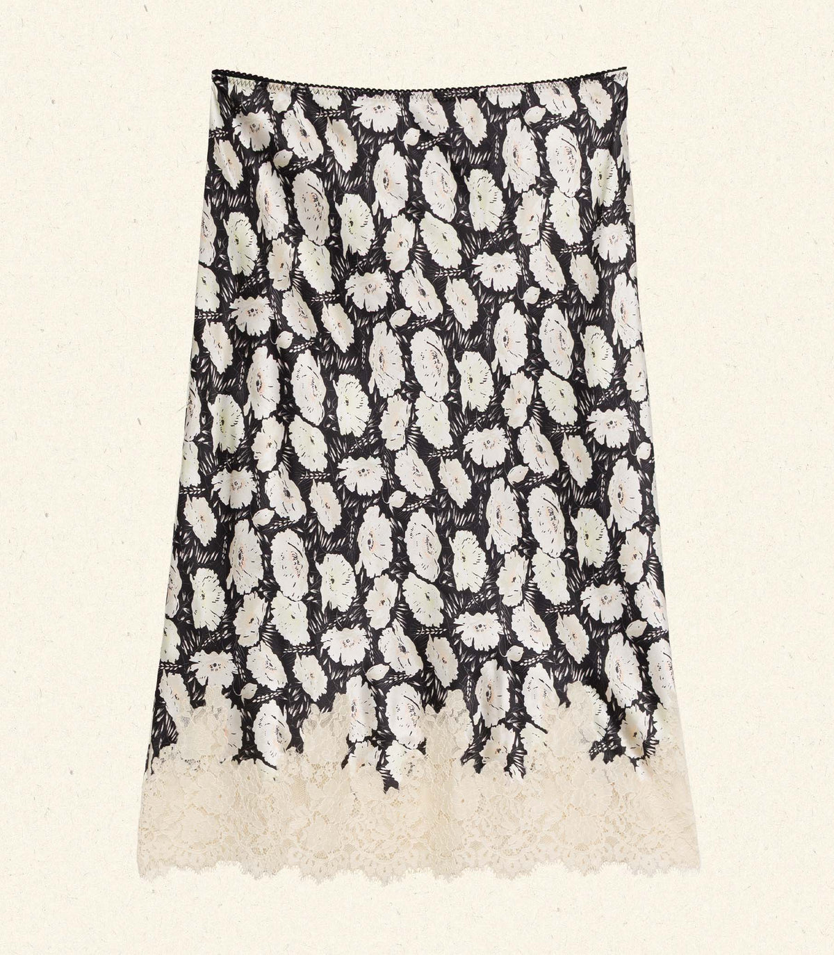ELOWETTE SKIRT -- NOIR FLEURS D'ANEMONE