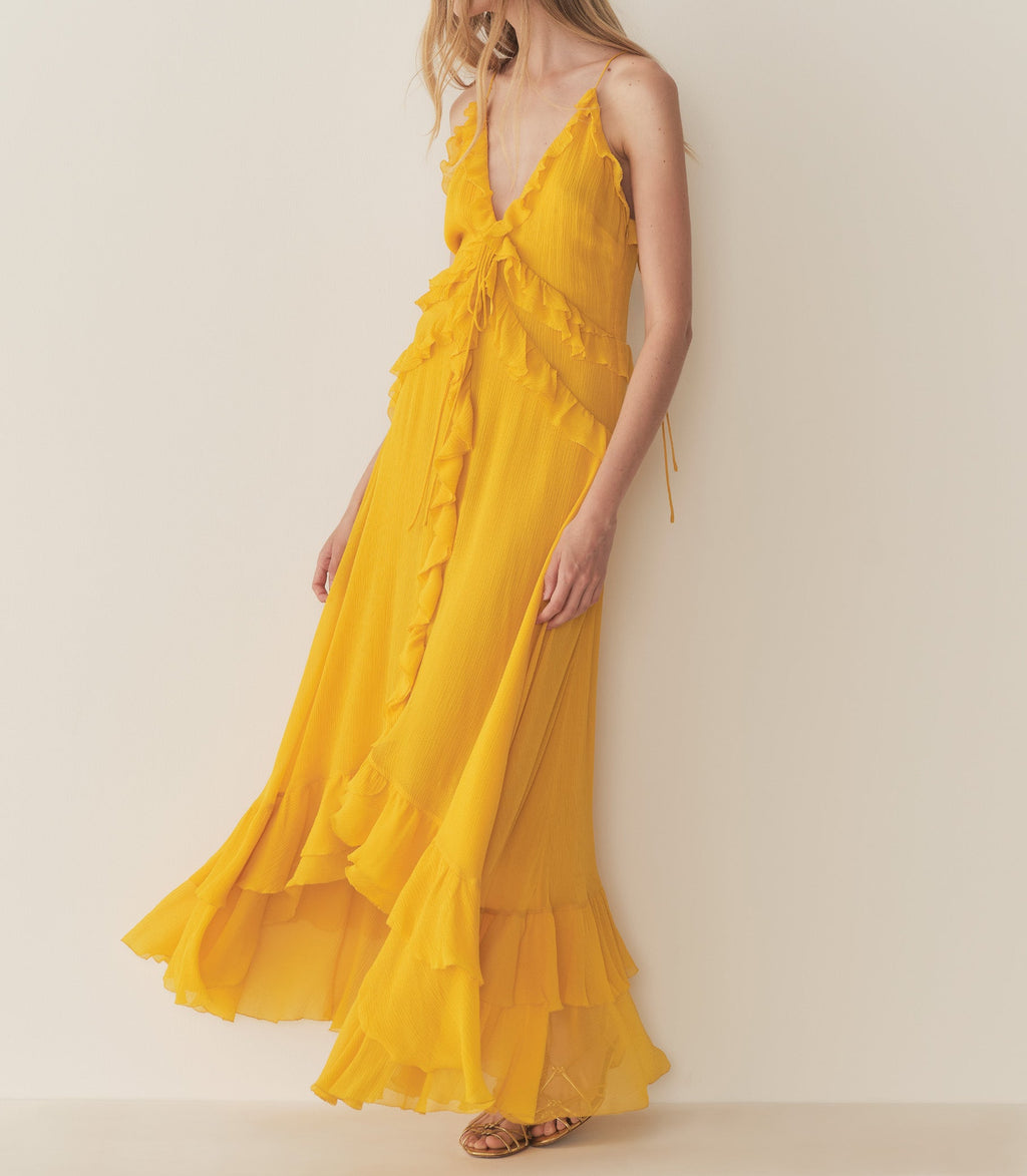 EVELINA DRESS -- GOLDEN ACACIA