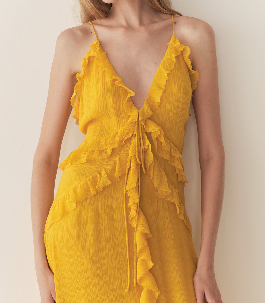 EVELINA DRESS -- GOLDEN ACACIA