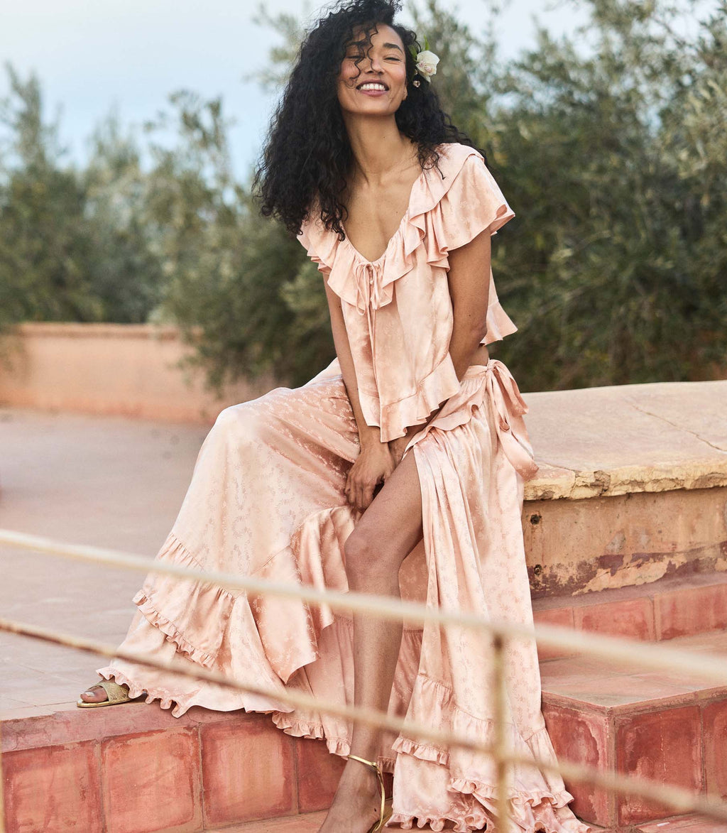 FIORENZA SKIRT -- PEACH SORBET