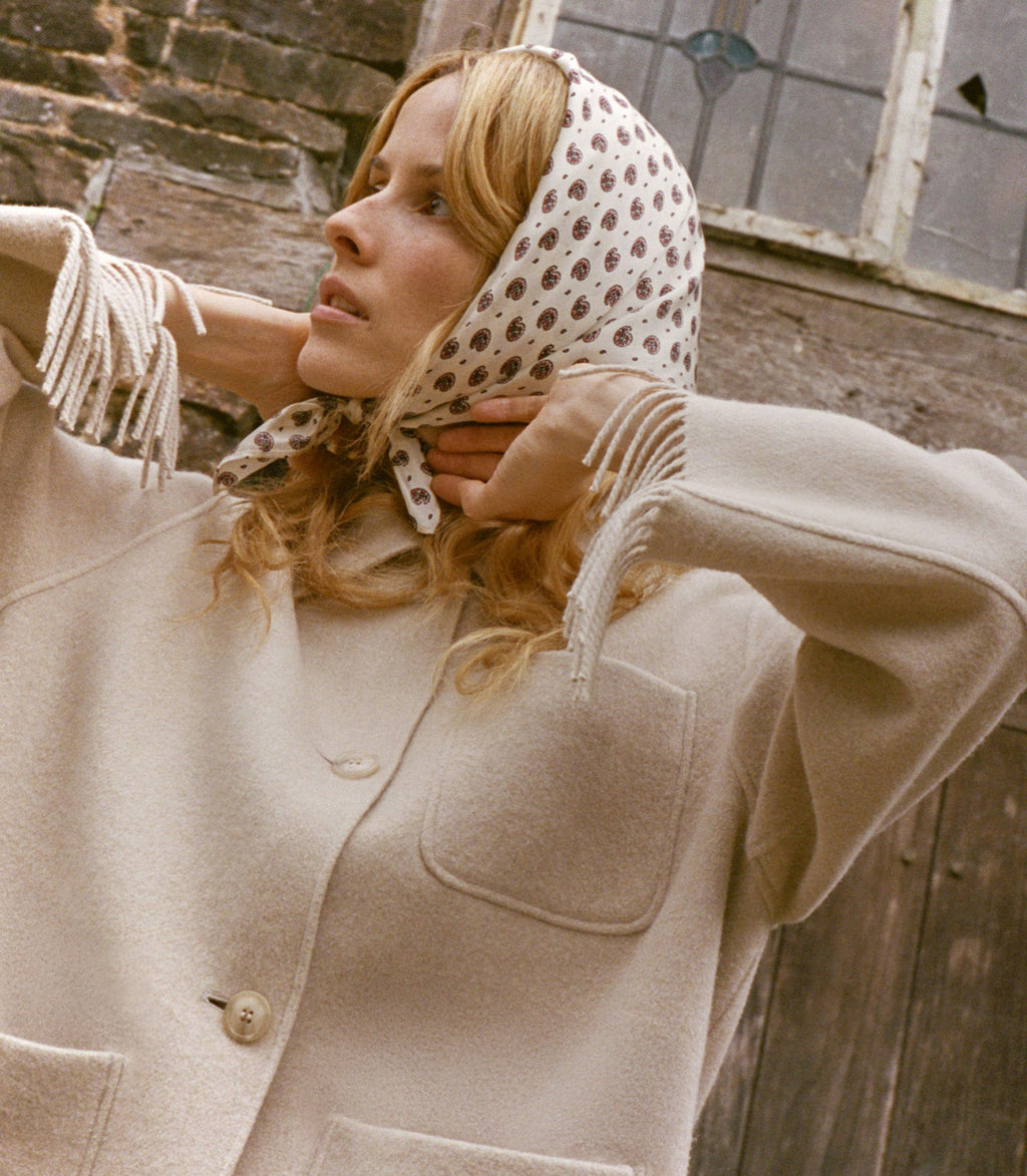 GERMAIN FRINGE COAT -- BUTTER CREAM
