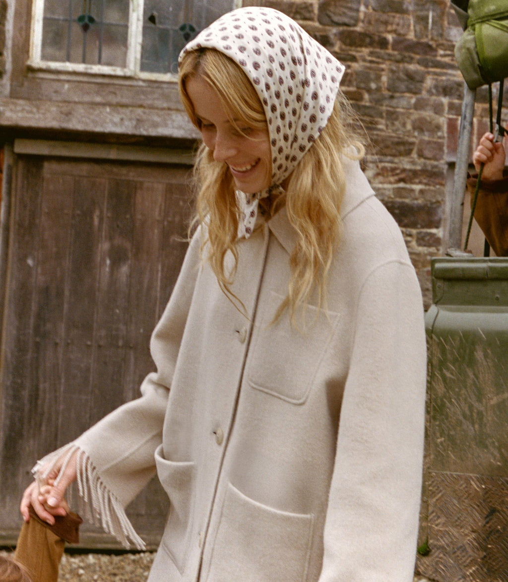 GERMAIN FRINGE COAT -- BUTTER CREAM
