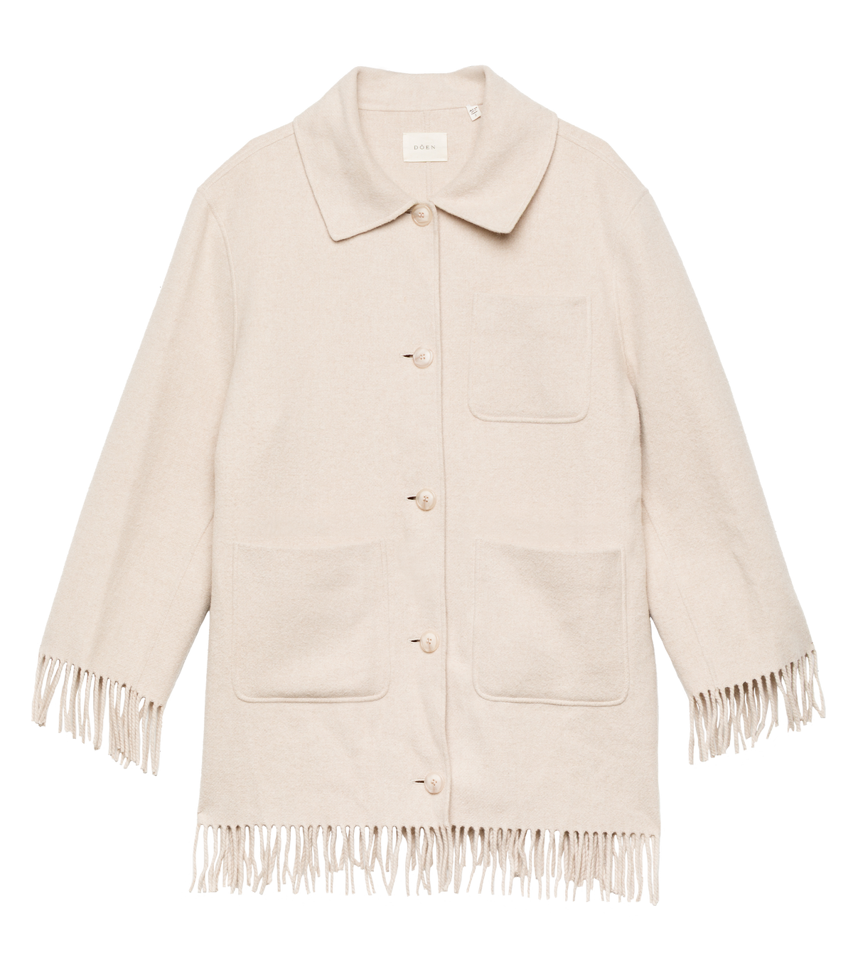 GERMAIN FRINGE COAT -- BUTTER CREAM