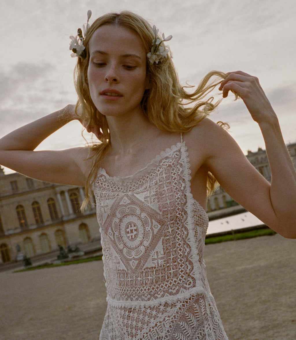 HANDKERCHIEF ANNIVERSARY DRESS -- SALT