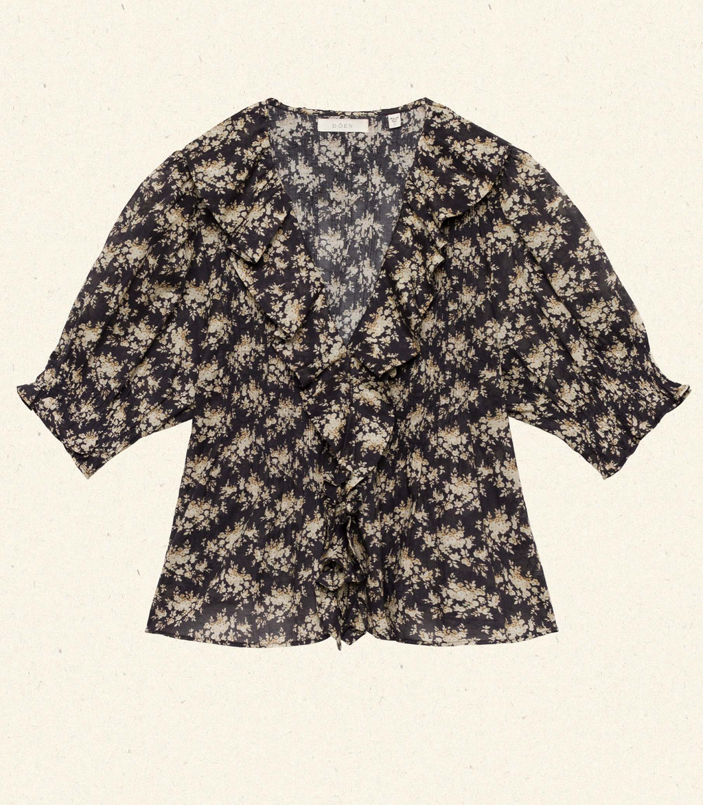 HENRI TOP -- NOIR ROSIER FLORAL