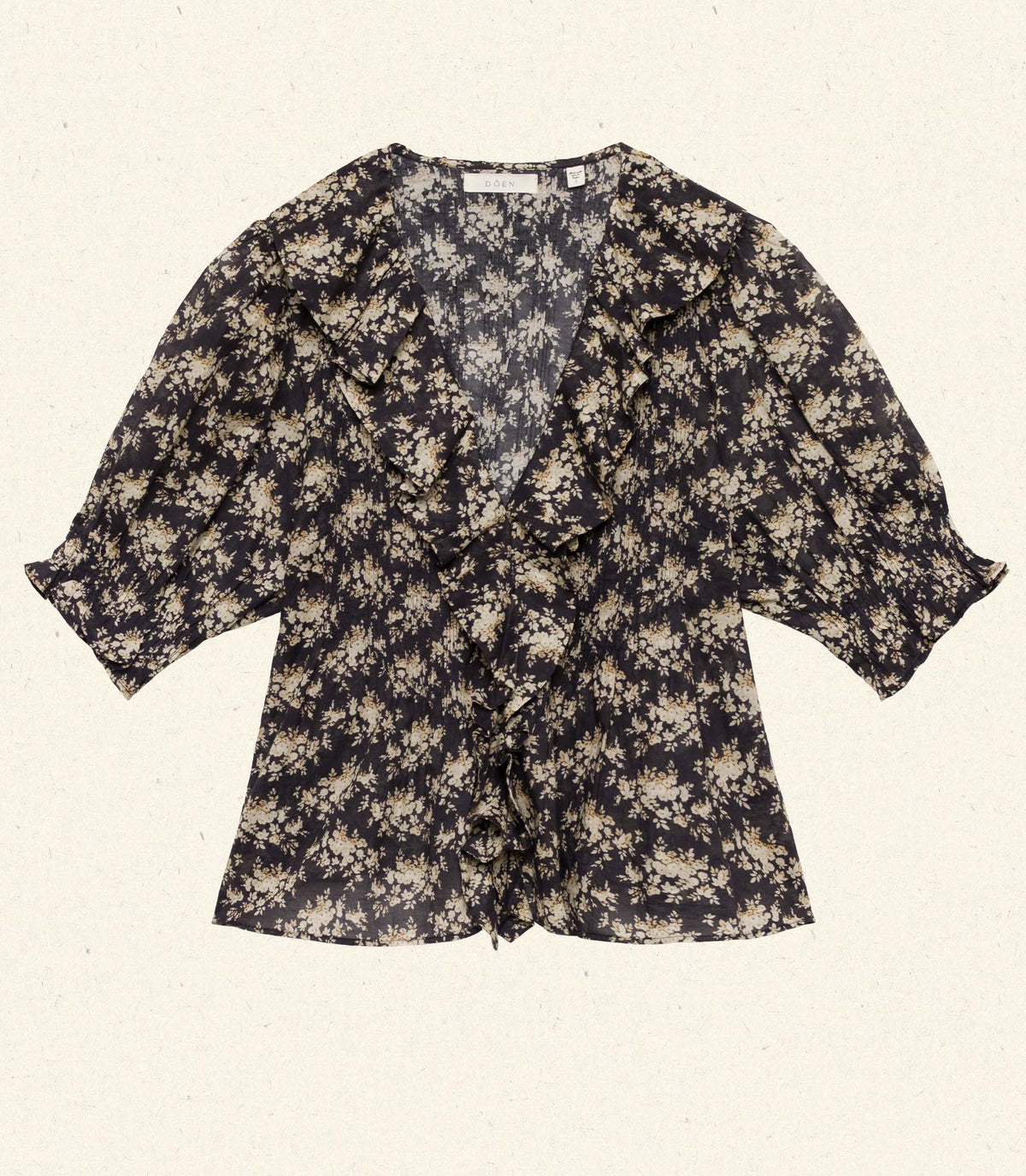HENRI TOP -- NOIR ROSIER FLORAL