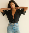 HENRI TOP -- BLACK EYELET
