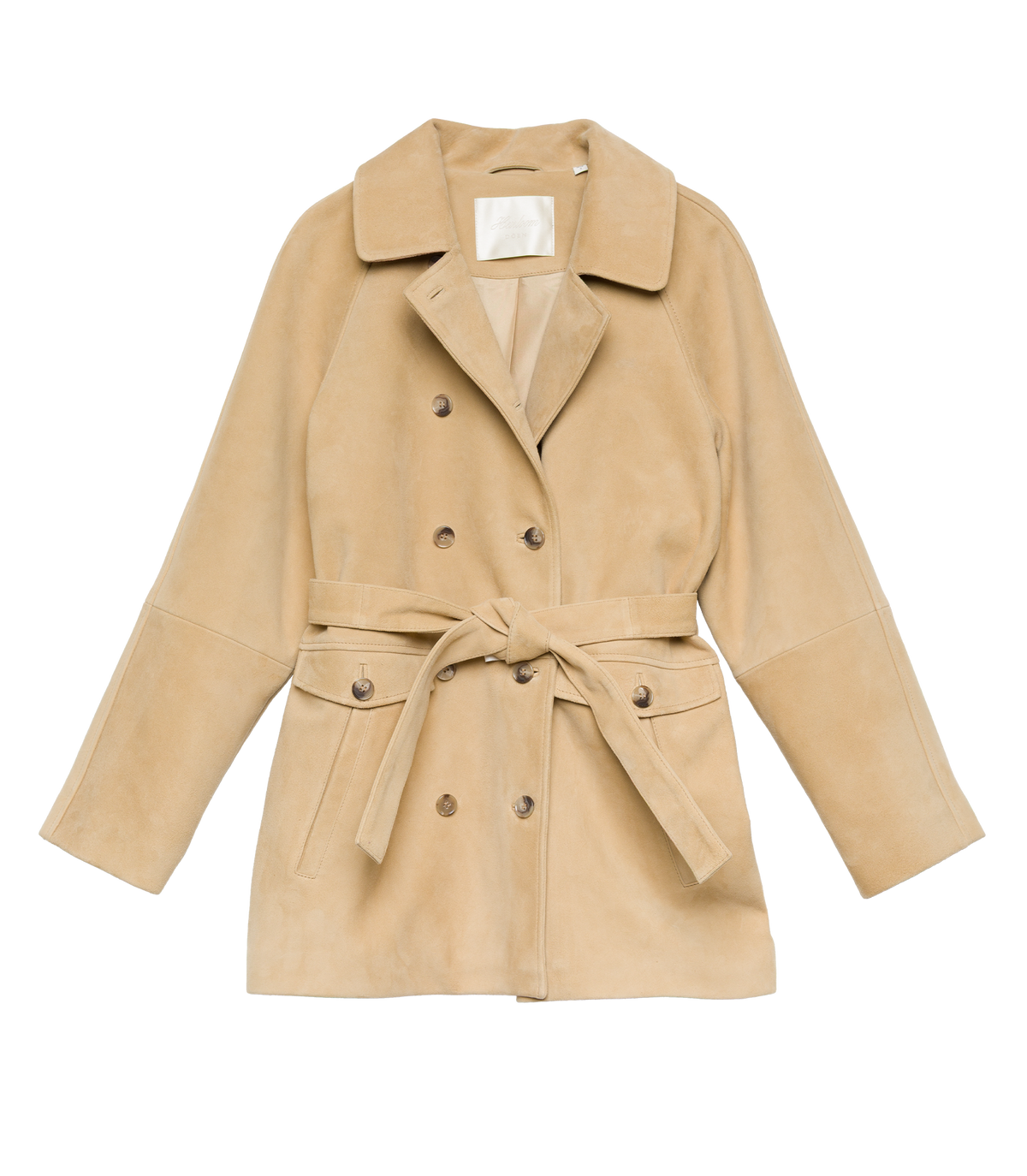 HUTTON SUEDE TRENCH -- BLONDE