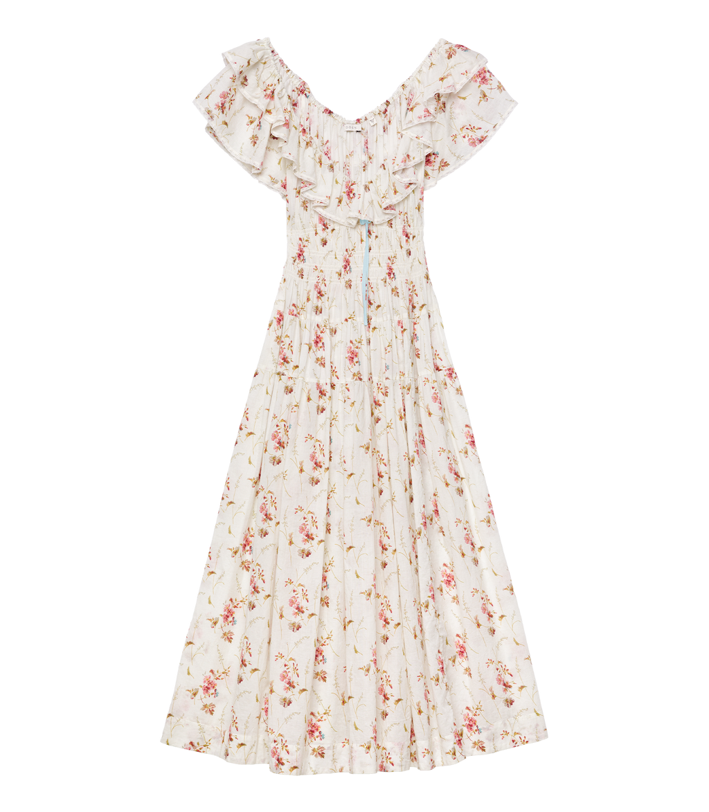 ILLIANA DRESS -- BLANC PRAIRIE ROSE