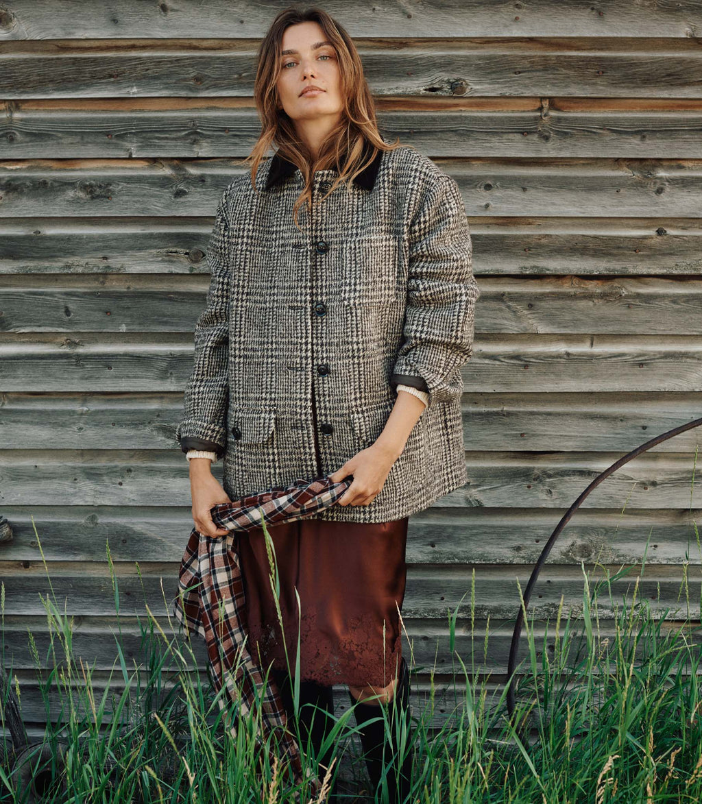 LANGSTON JACKET -- LASCELLE HOUNDSTOOTH CHECK