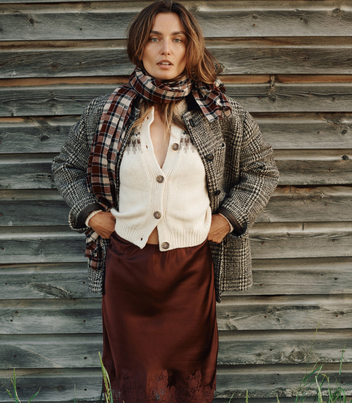 LANGSTON JACKET -- LASCELLE HOUNDSTOOTH CHECK