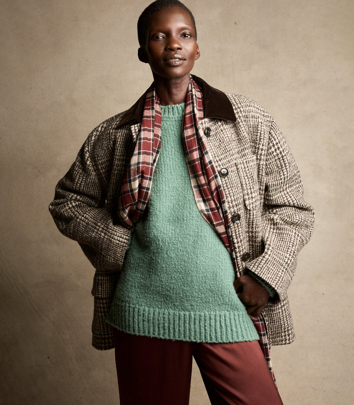 LANGSTON JACKET -- LASCELLE HOUNDSTOOTH CHECK