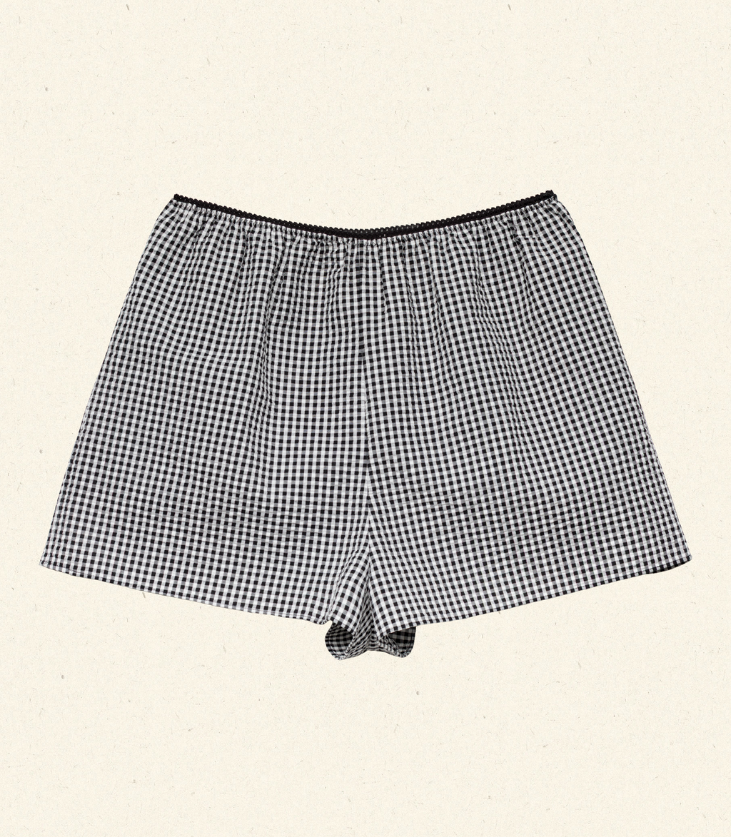 LARENA SHORT -- NOIR LA MADDALENA GINGHAM