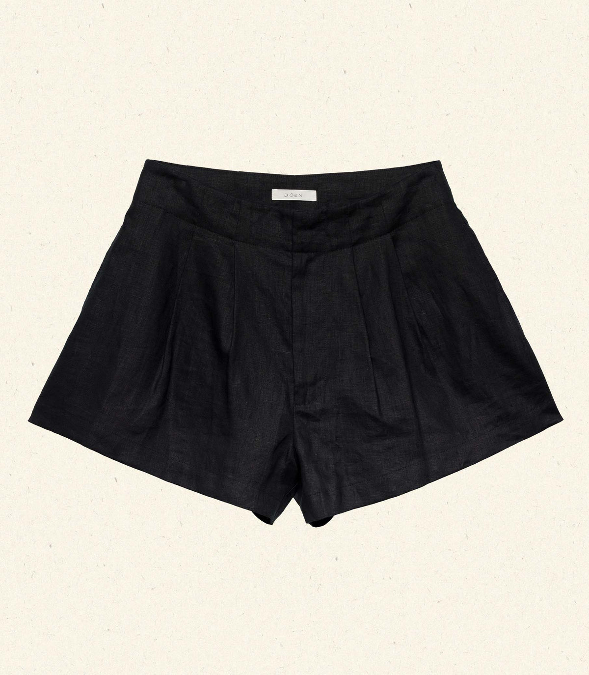 LARUE LINEN SHORT -- BLACK