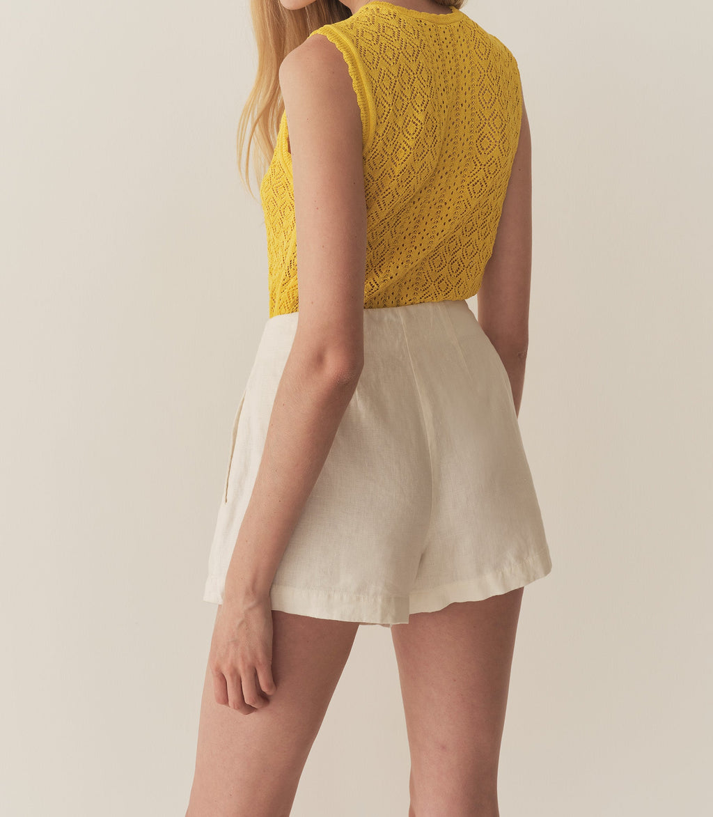 LARUE LINEN SHORT -- SALT