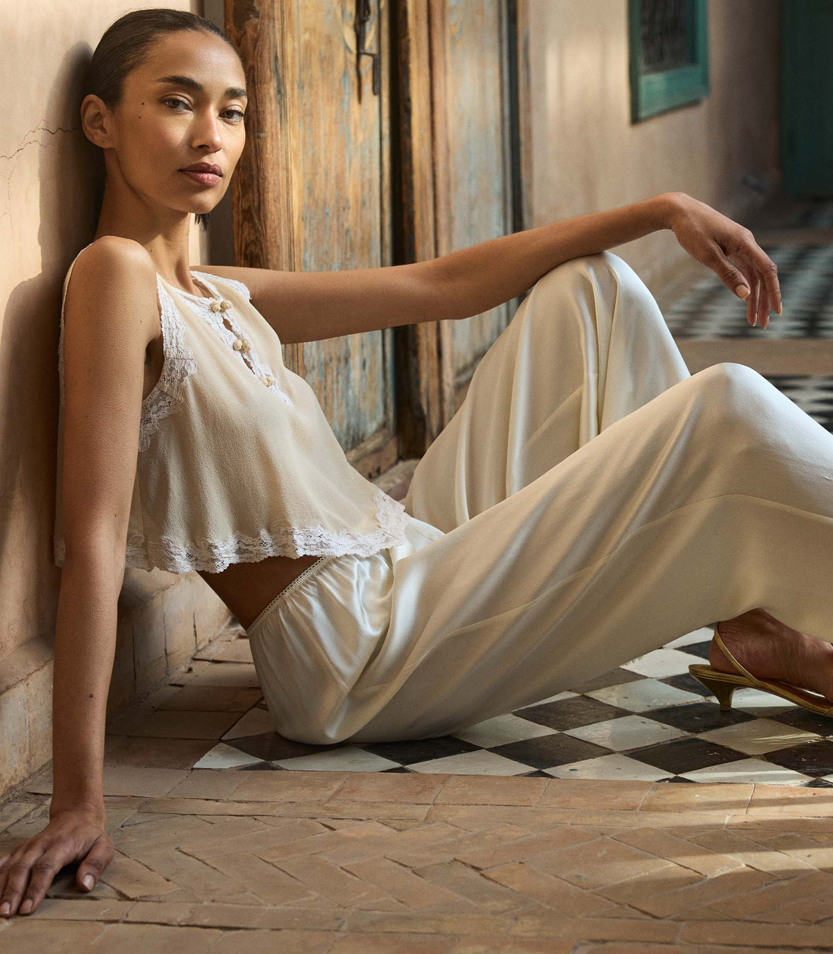 LAVON FRINGE PANT -- CANDLELIGHT
