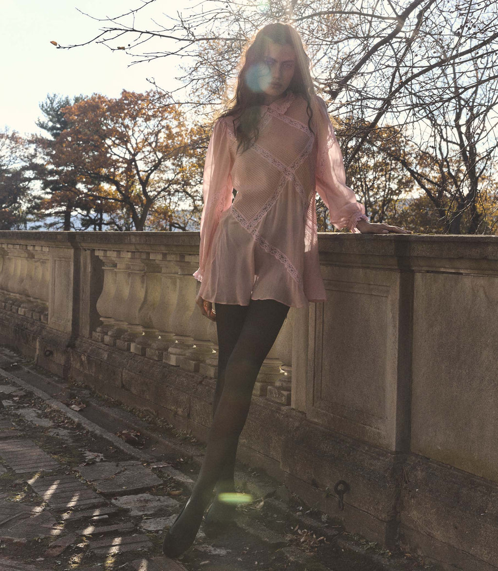 LOUISETTE DRESS -- PINK HYDRANGEA