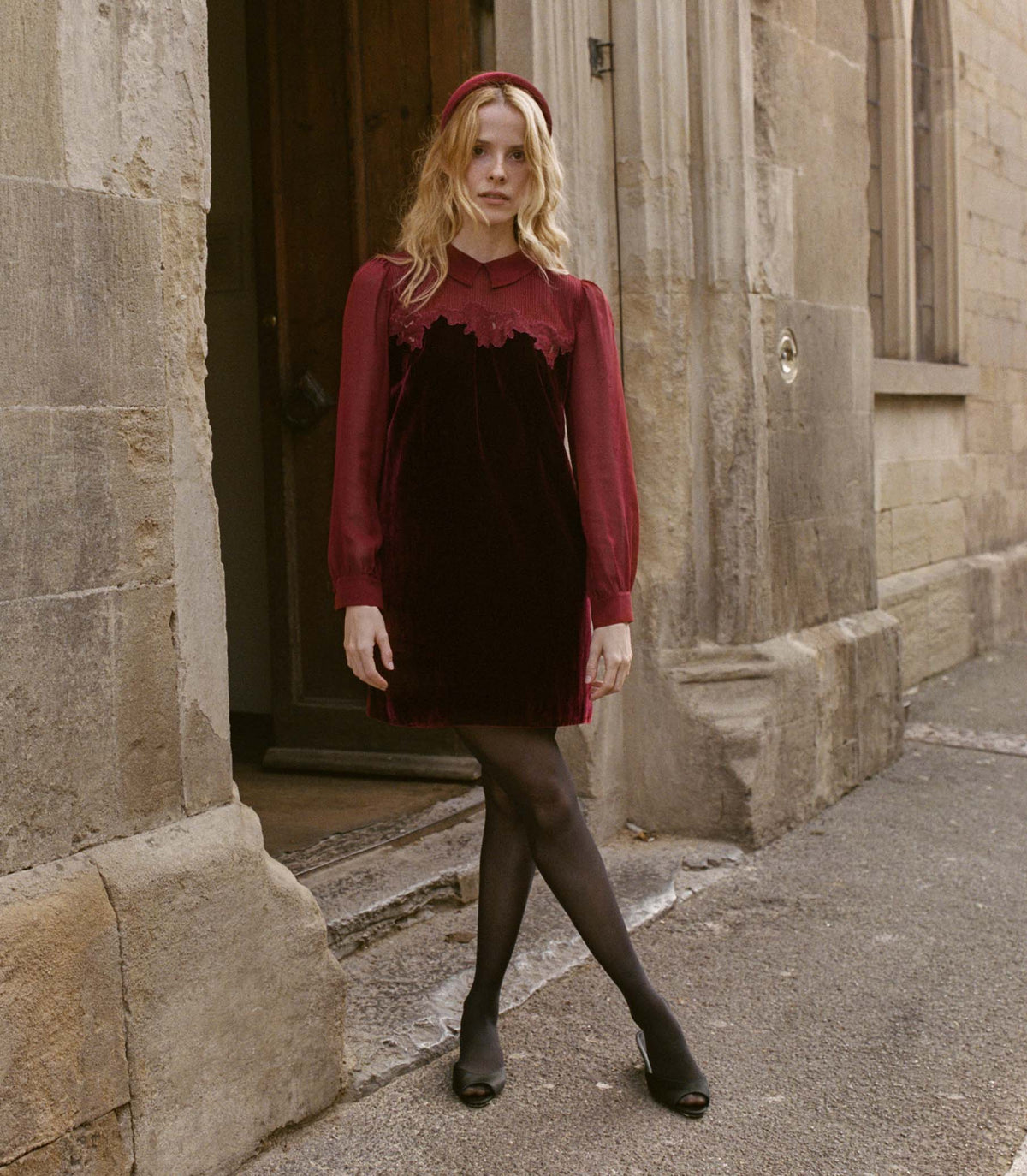 MADELYNNE DRESS -- VINO ROSSO