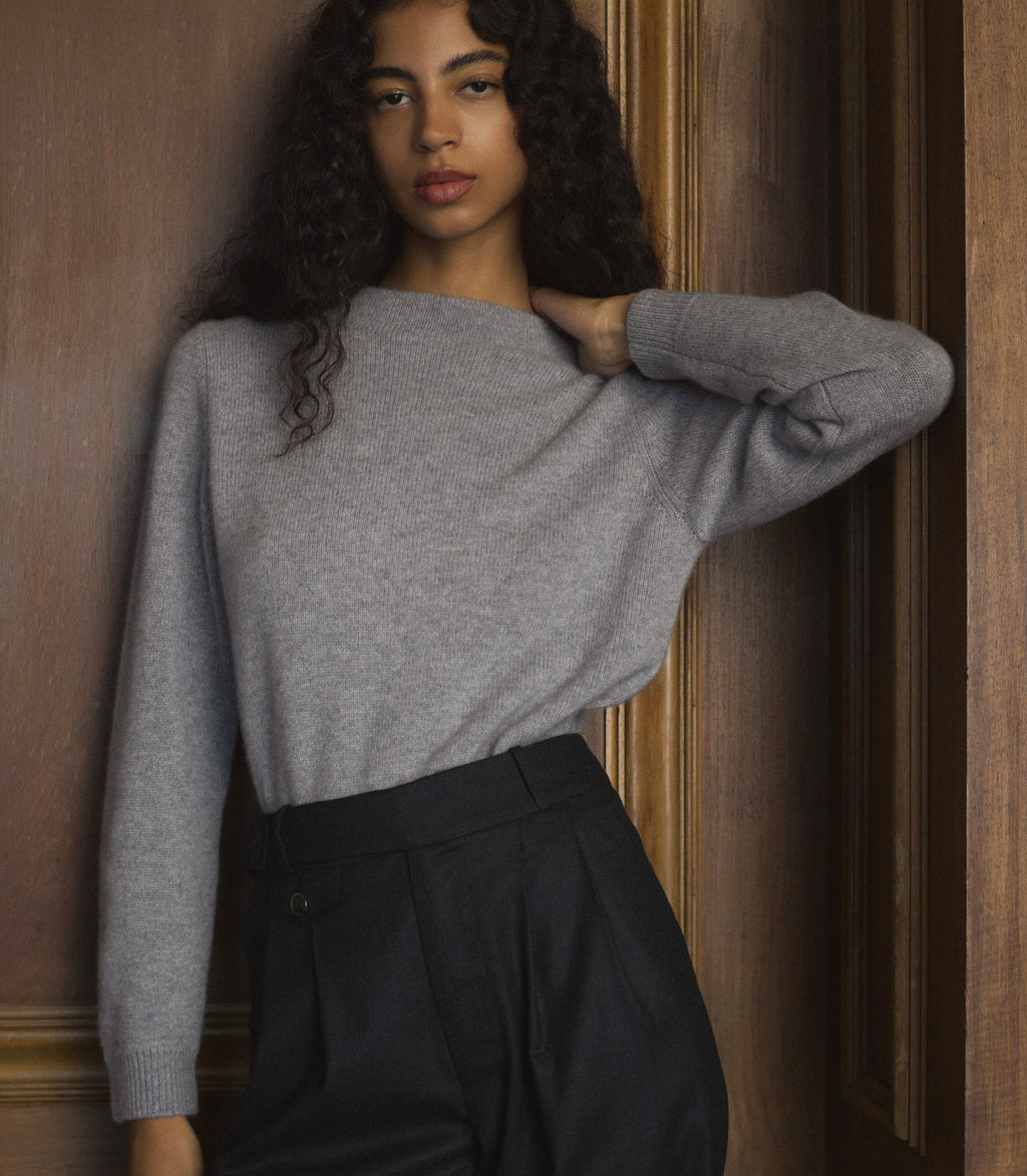 MAIRE CASHMERE SWEATER -- CLOUD GREY