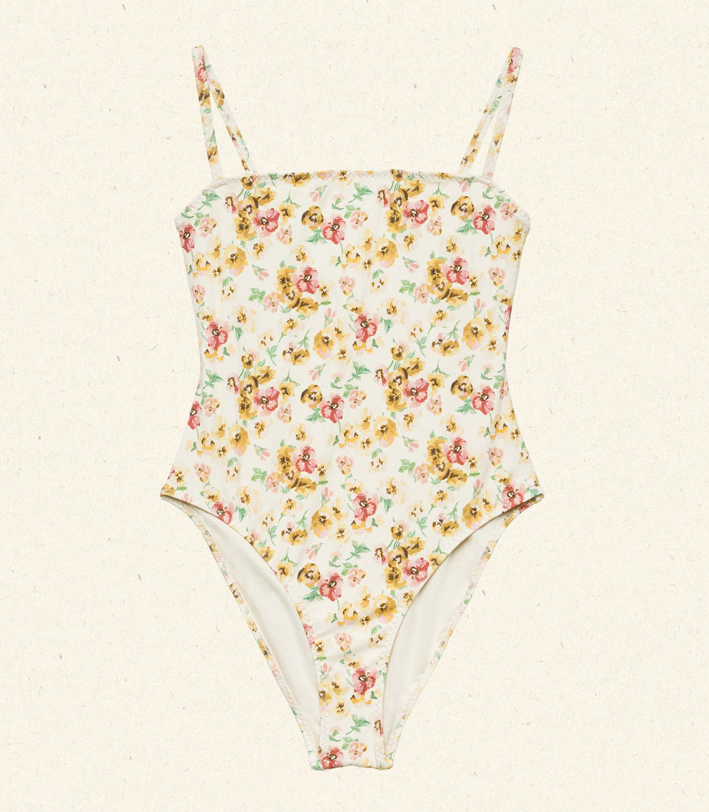 MARBELLA MAILLOT -- CITRON PANSY FLORAL