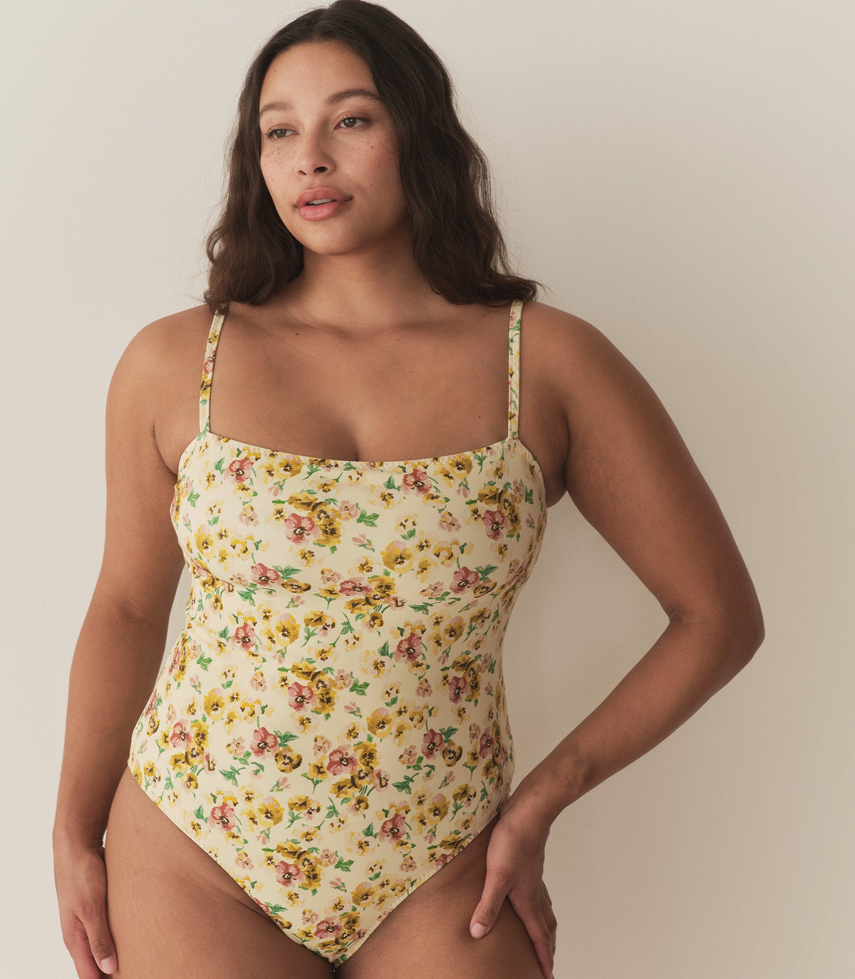 MARBELLA MAILLOT -- CITRON PANSY FLORAL