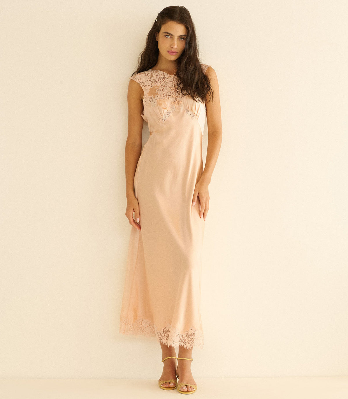 MARCELLE DRESS -- PEACH SORBET
