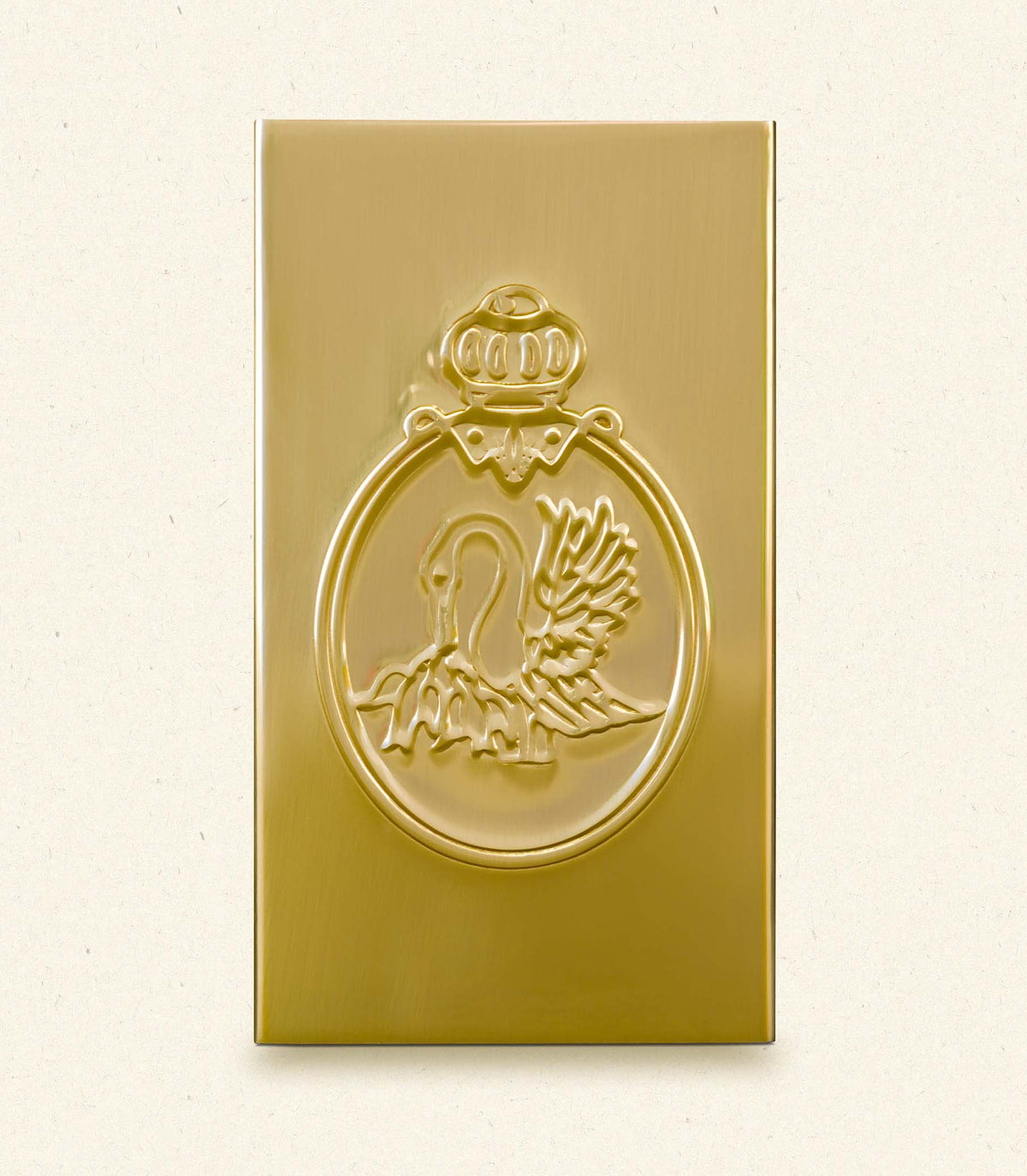 DÔEN AND MATILDA GOAD & CO BRASS SWAN MATCHBOOK SLEEVE -- BRASS
