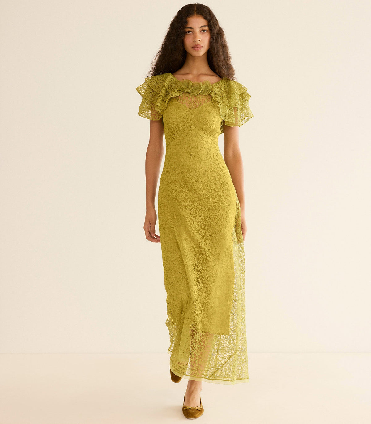 NEVARA DRESS -- GREEN TEA