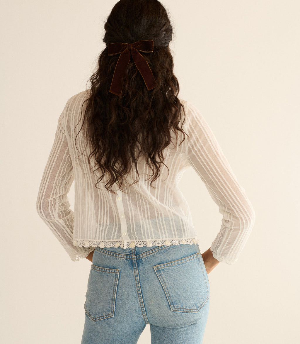 LALA BOW BARRETTE -- CHOCOLATE VELVET