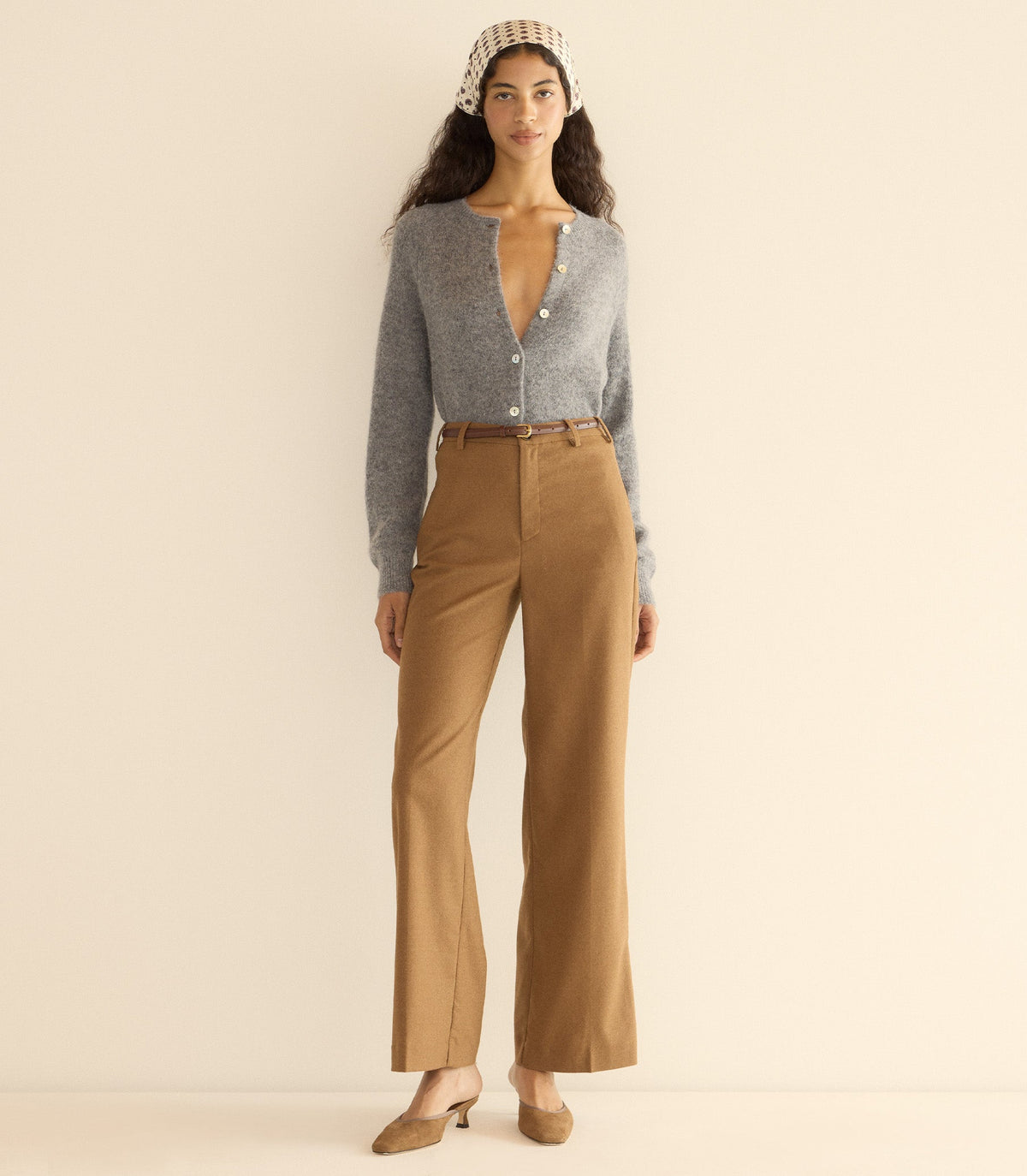 PETRA CARDIGAN -- DARK HEATHER GREY