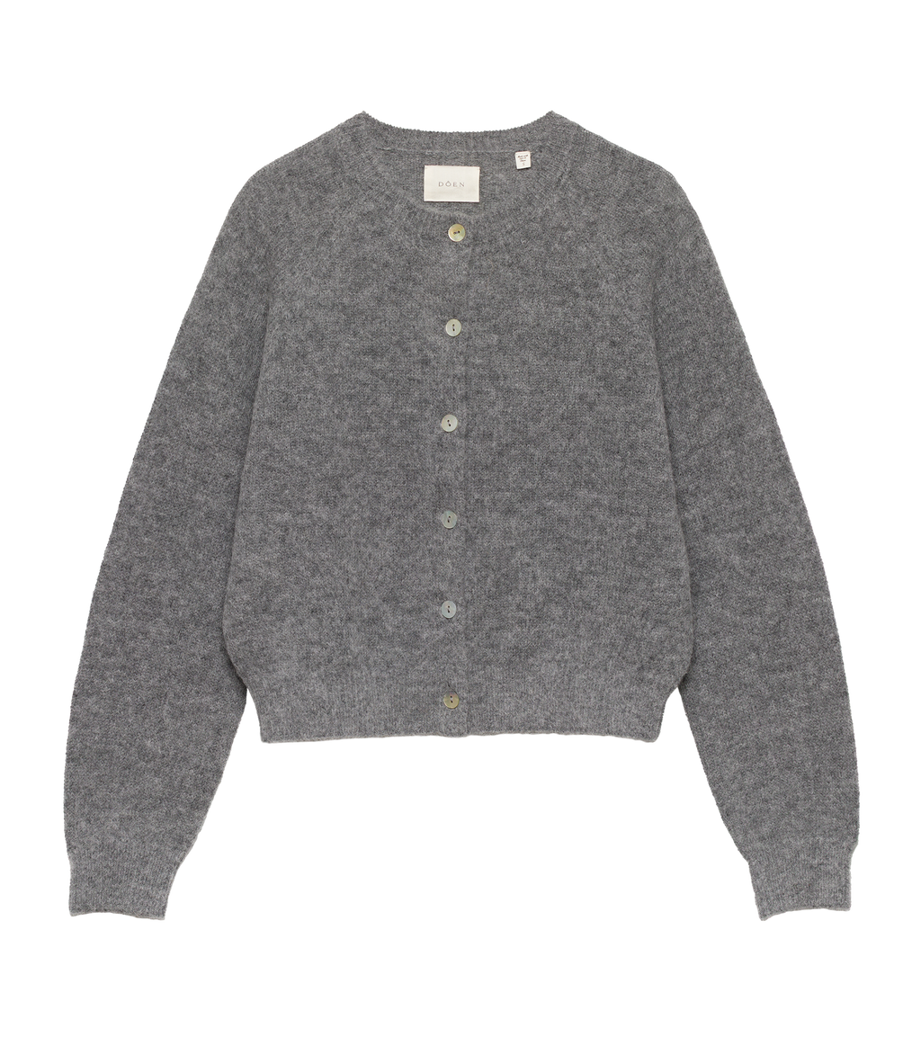 PETRA CARDIGAN -- DARK HEATHER GREY