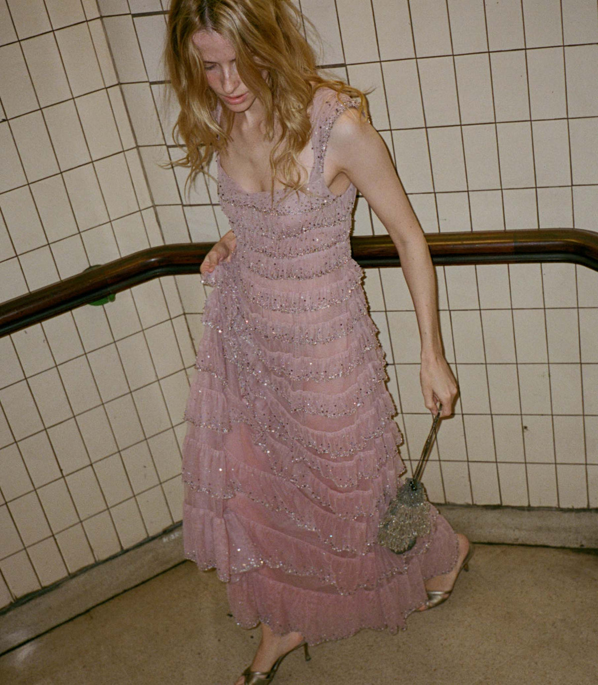 PIERRETTE DRESS -- PALE ROSE