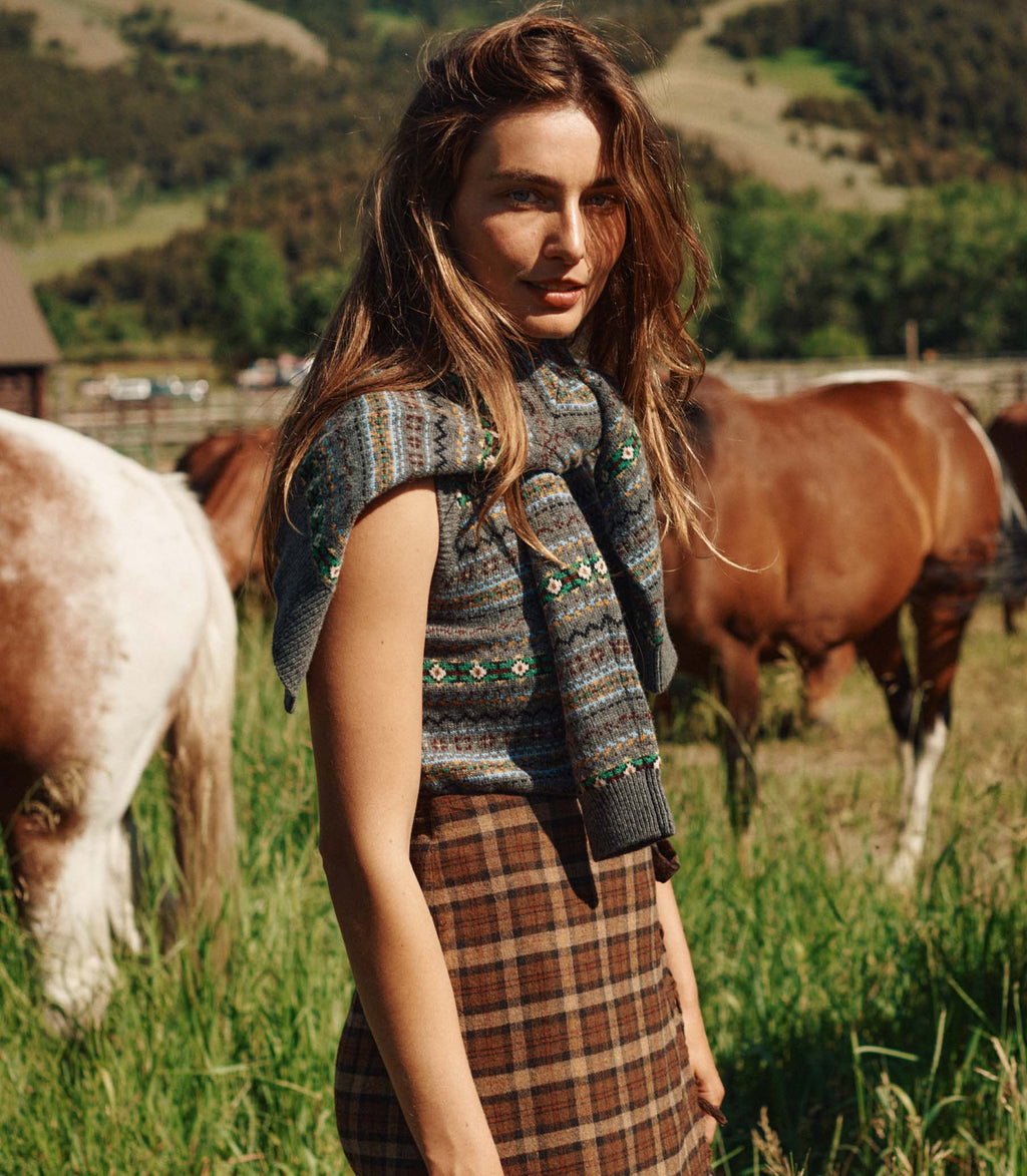 SASKIA SKIRT -- CORNWALL PLAID