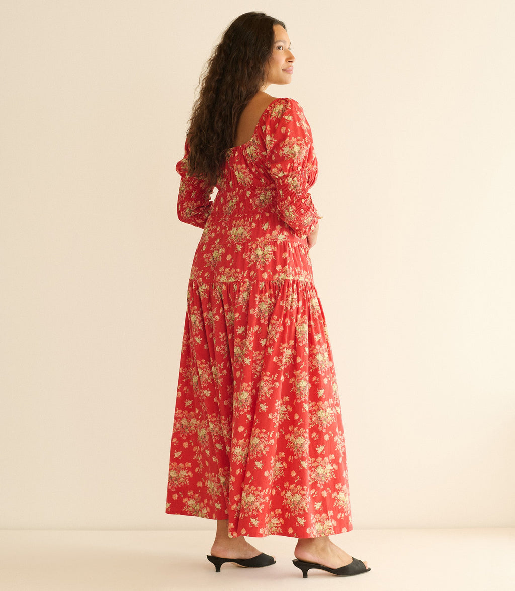 SERAPHINA DRESS -- ROSSO LANTANA FLORAL