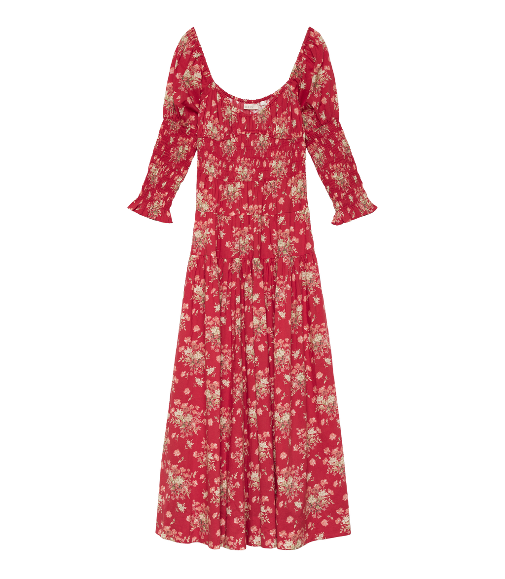 SERAPHINA DRESS -- ROSSO LANTANA FLORAL