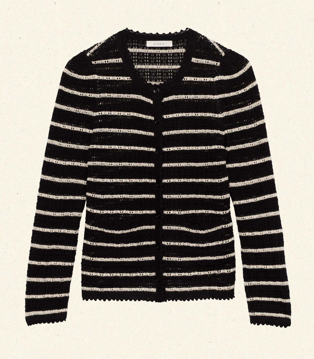 THERESE CARDIGAN -- NOIR ALLAIRE STRIPE