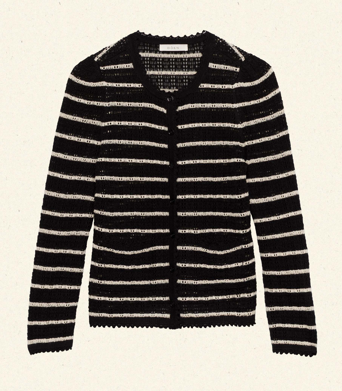 THERESE CARDIGAN -- NOIR ALLAIRE STRIPE